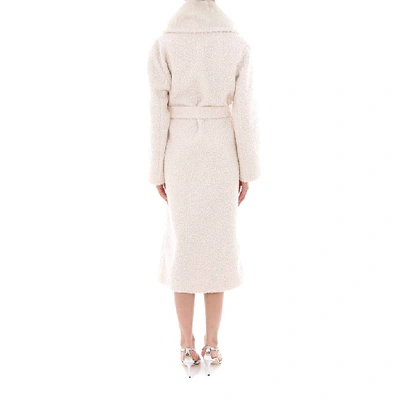 Shop Simonetta Ravizza Fur Trim Clutch Coat In White