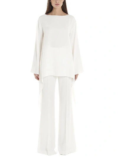 Shop Alberta Ferretti Oversized Asymmetric Blouse In White
