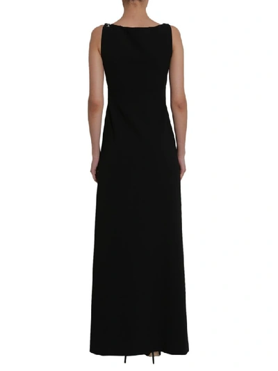 Shop Boutique Moschino Embellished Fitted Waist Maxi Dress In Black