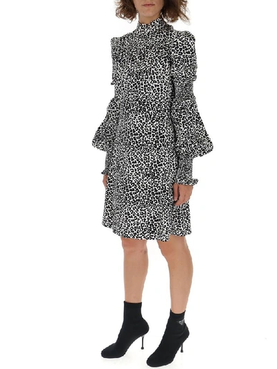 Shop Wandering Leopard Print Ruffle Sleeves Dress In Multi