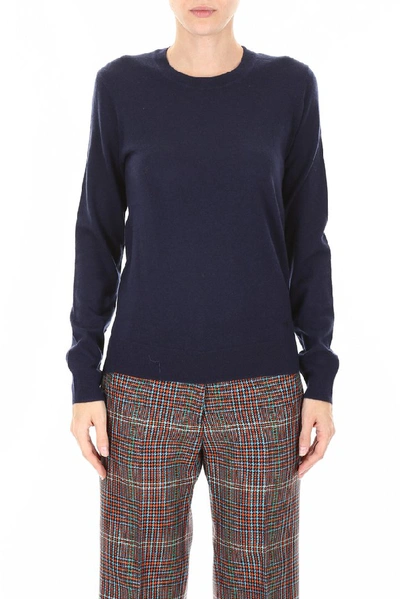 Shop Tory Burch Iberia Cashmere Sweater In Navy