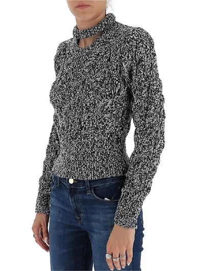 Shop Alexander Mcqueen Marl Knitted Cropped Sweatshirt In Grey