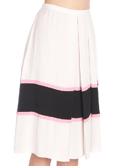 Shop Marni Pleated Stripe Skirt In Multi