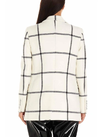 Shop Blazé Milano Checkered Print Double Breasted Blazer In Whit