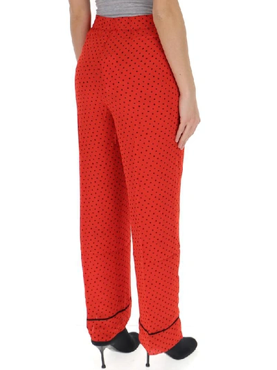 Shop Ganni Pokla Dot Print Trousers In Multi