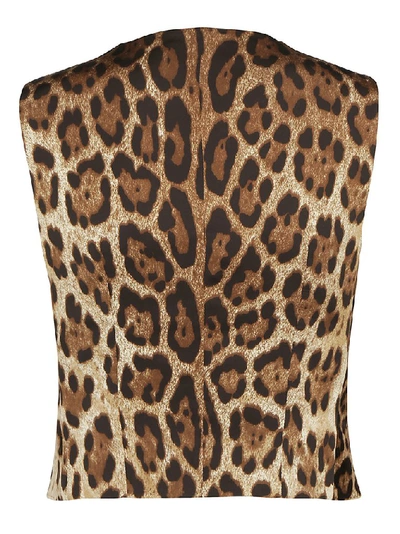 Shop Dolce & Gabbana Leopard Print Vest In Multi