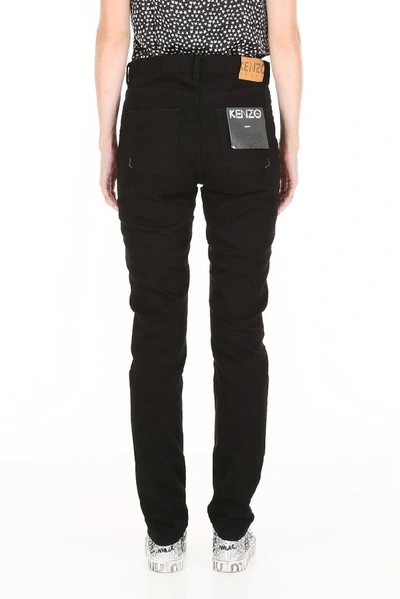 Shop Kenzo Jumping Tiger Patch Skinny Jeans In Black