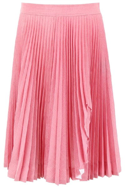 Shop Calvin Klein 205w39nyc Slit Pleated Skirt In Pink