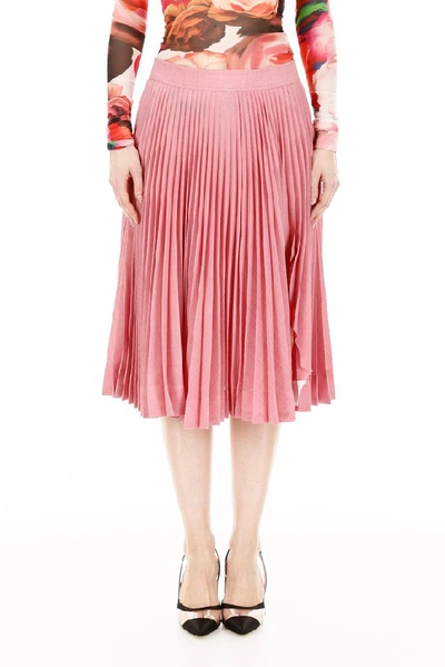 Shop Calvin Klein 205w39nyc Slit Pleated Skirt In Pink