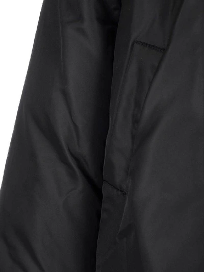 Shop Khrisjoy Logo Print Drawstring Oversized Hooded Puffer Jacket In Black