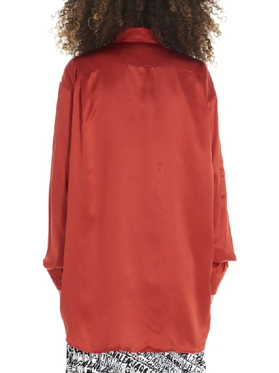 Shop Balenciaga Buttoned Shirt In Red