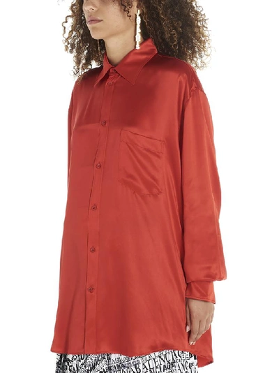 Shop Balenciaga Buttoned Shirt In Red