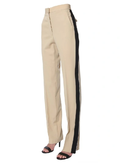 Shop Stella Mccartney Tailored Side Stripe Pants In Beige