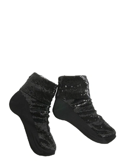 Shop Saint Laurent Embellished Socks In Black
