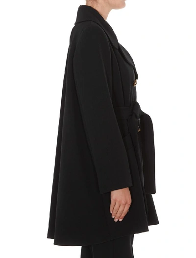 Shop Dolce & Gabbana Belted Double Breasted Coat In Black