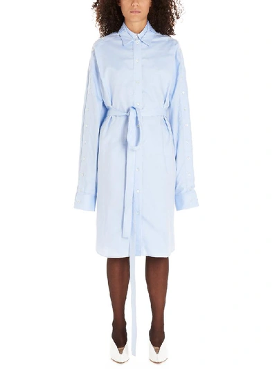 Shop Y/project Y / Project Layered Tie Waist Shirt Dress In Blue