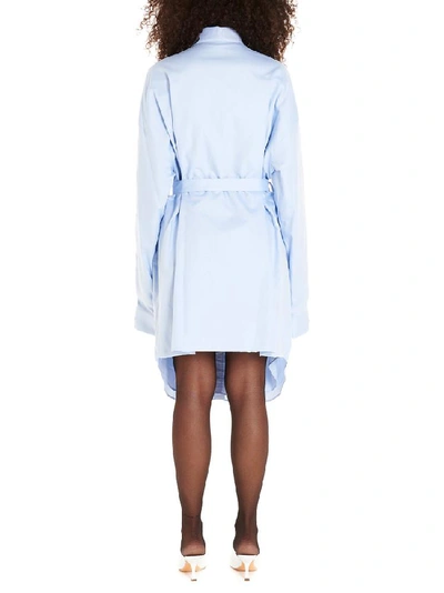 Shop Y/project Y / Project Layered Tie Waist Shirt Dress In Blue