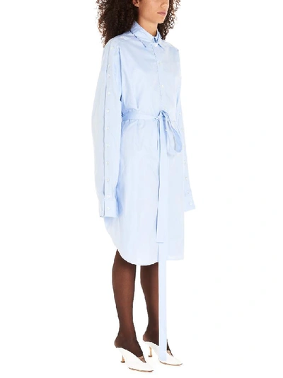 Shop Y/project Y / Project Layered Tie Waist Shirt Dress In Blue