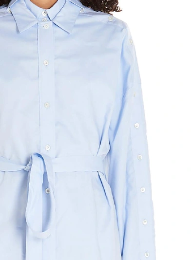 Shop Y/project Y / Project Layered Tie Waist Shirt Dress In Blue