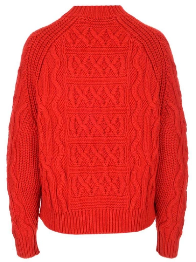 Shop Givenchy Cable Knit Sweater In Red
