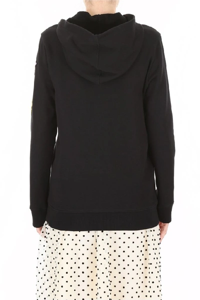 Shop Valentino Star Embroidered Hoodie In Black