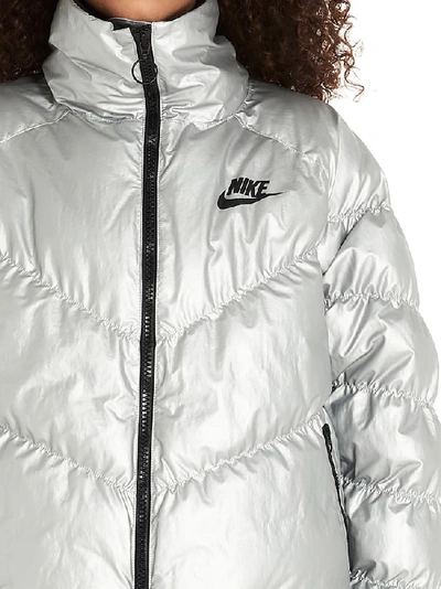 Shop Nike Synthetic Fill Jacket In Silver