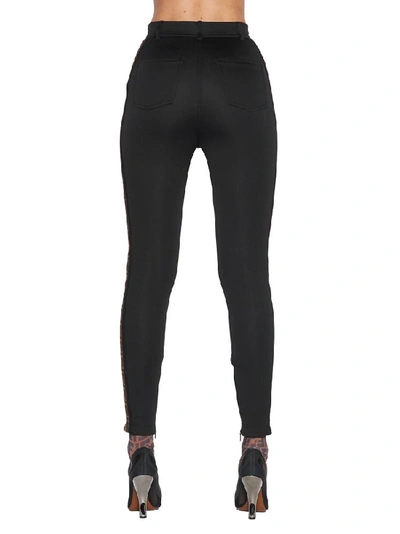 Shop Fendi Ff Logo Tape Skinny Pants In Black