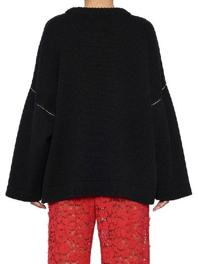 Shop Dolce & Gabbana Love Print Oversized Sweater In Black