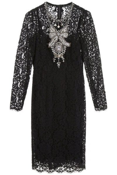 Shop Dolce & Gabbana Embellished Long In Black