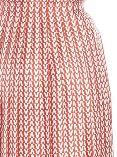 Shop Valentino Garavani V Logo All Over Midi Skirt In Multi