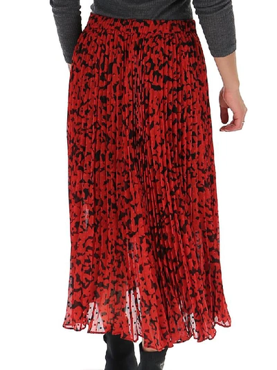 Shop Michael Michael Kors Pleated Floral Midi Skirt In Multi