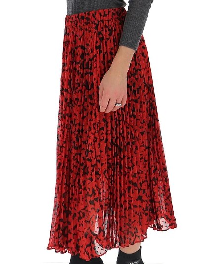 Shop Michael Michael Kors Pleated Floral Midi Skirt In Multi