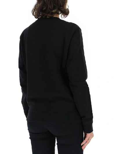 Shop Saint Laurent Logo Print Crewneck Sweater In Black