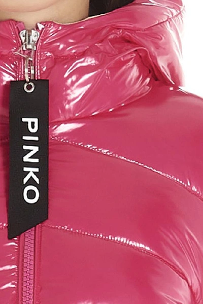 Shop Pinko Glossy Short Down Jacket