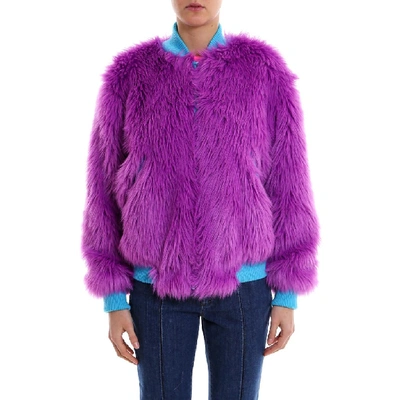 Shop Alberta Ferretti Faux Fur Jacket In Multi