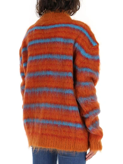 Shop Marni Striped Knit Jumper In Multi