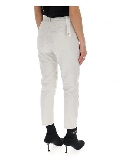 Shop Current Elliott Current/elliott Vintage Slim Fit Cropped Jeans In White
