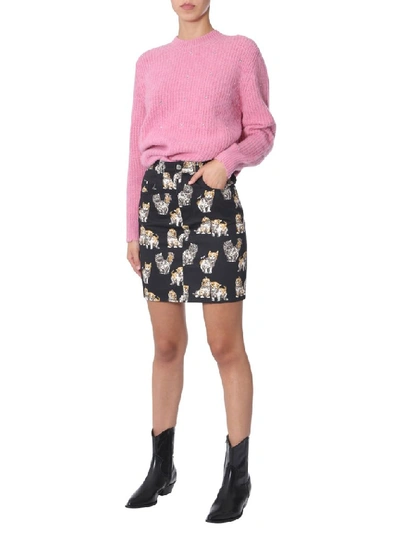 Shop Msgm Embellished Diamond Effect Sweater In Pink