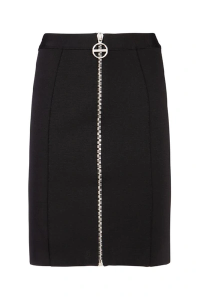 Shop Givenchy Zip Front Mini Crepe Skirt In Black