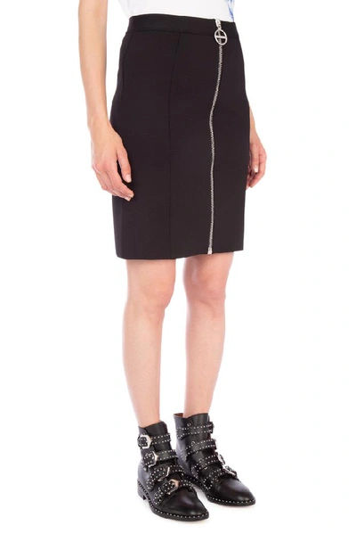 Shop Givenchy Zip Front Mini Crepe Skirt In Black