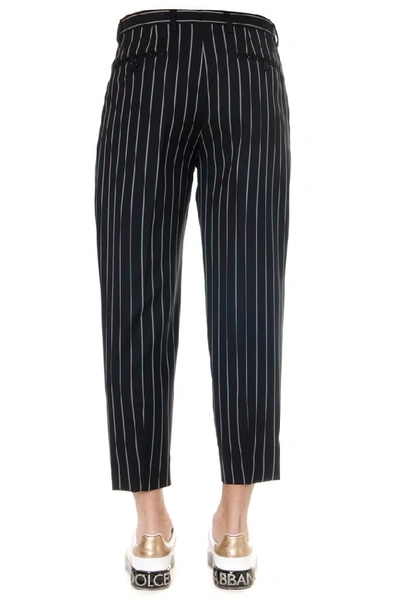 Shop Dolce & Gabbana Pinstripe Cropped Pants In Multi