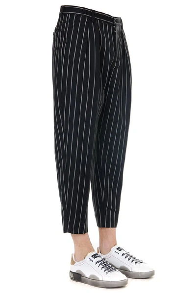 Shop Dolce & Gabbana Pinstripe Cropped Pants In Multi