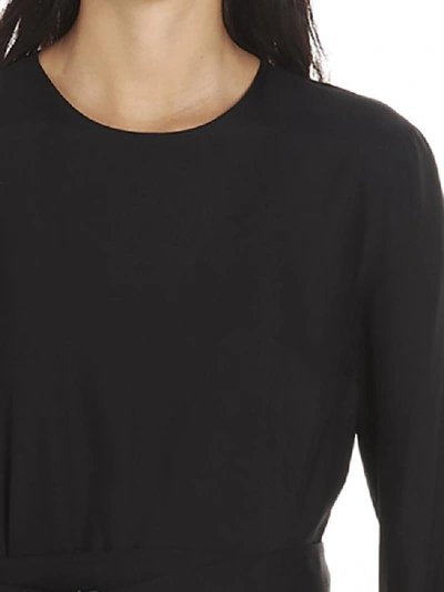 Shop Ann Demeulemeester Slit Back Belted Blouse In Black
