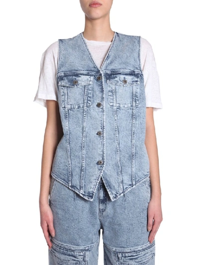 Shop Stella Mccartney Buttoned Denim Waistcoat In Blue