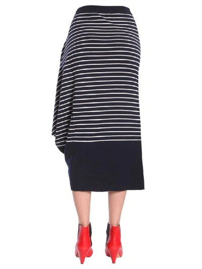 Shop Jw Anderson Striped Asymmetric Draped Skirt In Multi