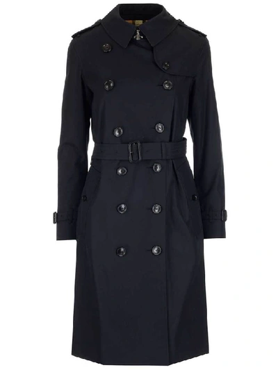 Shop Burberry The Long Kensington Heritage Trench Coat In Navy