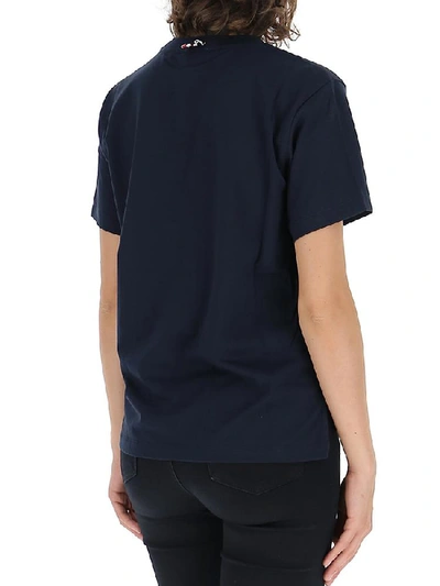 Shop Thom Browne Logo Patch Crewneck T In Navy
