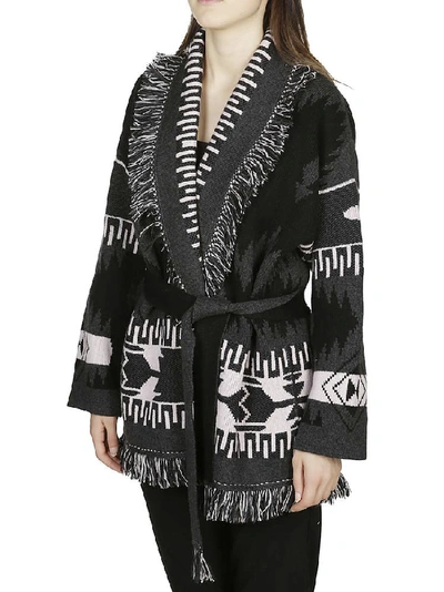 Shop Alanui Geometric Jacquard Cardigan In Multi