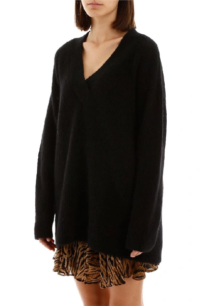 Shop Ganni Oversize V In Black