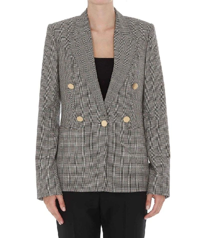 Shop Stella Mccartney Tailored Check Blazer In Grey